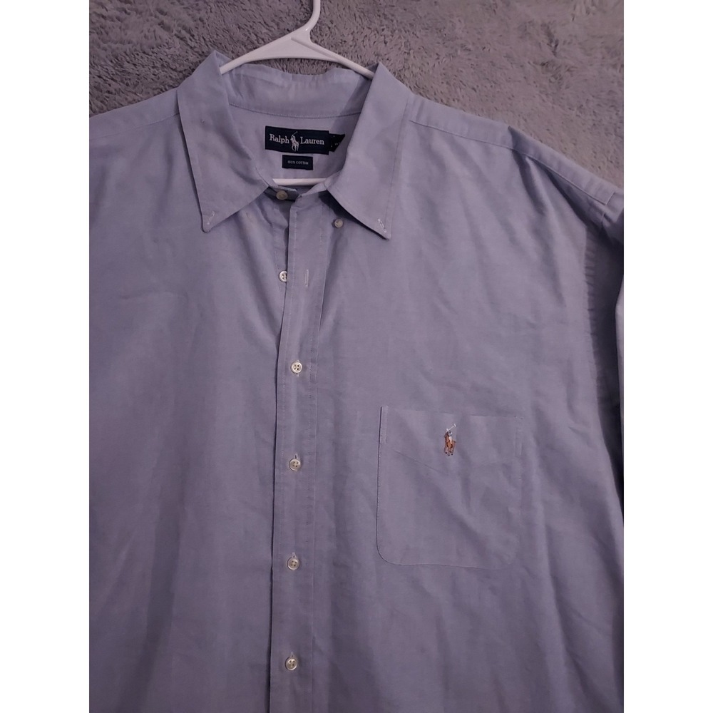 Polo Ralph Lauren Shirt Men 3XLT 3XL TALL Flesh Pony Iconic Chambray Blue Preppy - Picture 4 of 9